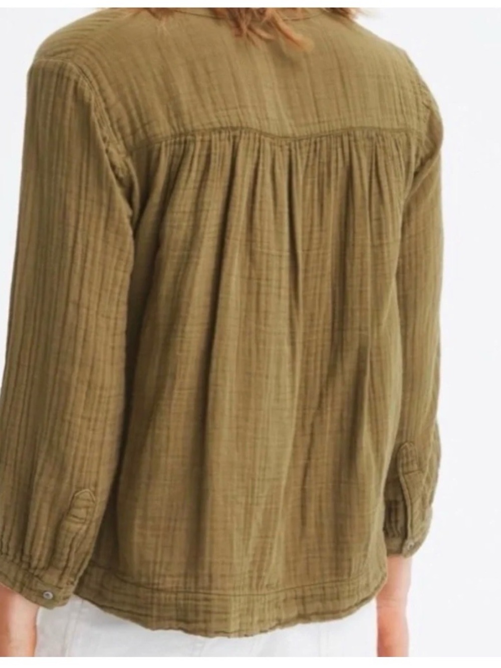 XIRENA tunic top Alyx Chelsea gauze olive green - Picture 2 of 6